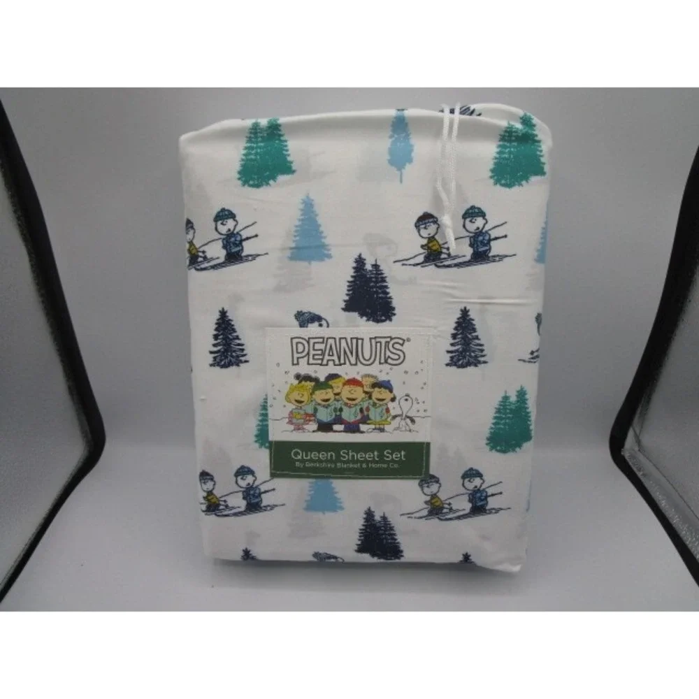 Peanuts Holiday Winter White Queen Sheet Set By Berkshire 4 Piece Charlie Brown